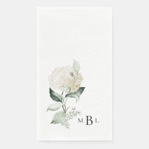 Elegant Foliage & Hydrangea Monogram Wedding Napkin