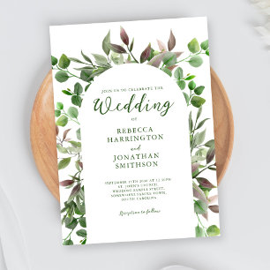 Elegant Foliage Leaves Wedding Invitation