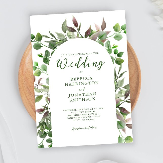 Elegant Foliage Leaves Wedding Invitation (Creator Uploaded)