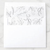Elegant Foliage Lines Black and White