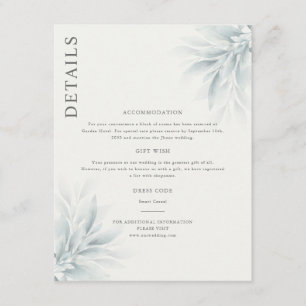 Elegant Foliage Modern Details Enclosure Card