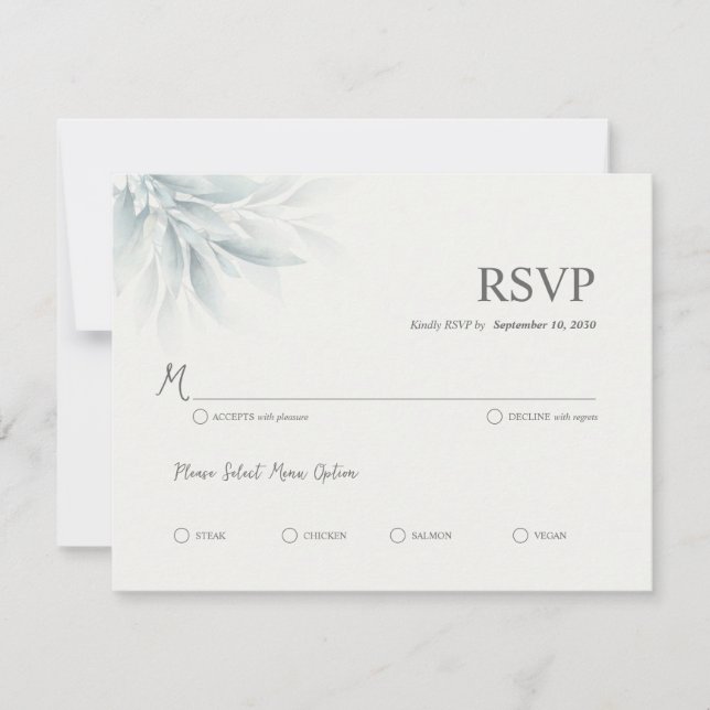 Elegant Foliage Modern RSVP Card (Front)