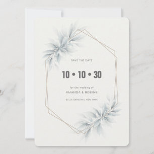 Elegant Foliage Modern Save The Date