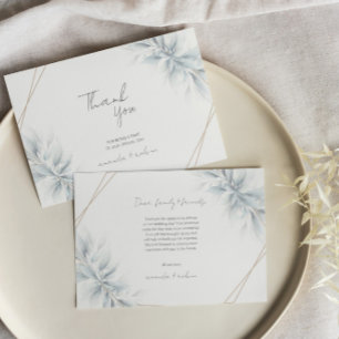 Elegant Foliage Modern Thank You Card