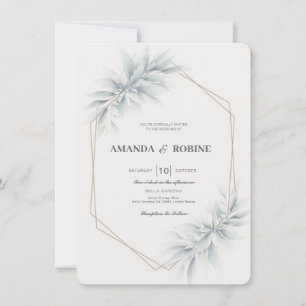 Elegant Foliage Modern Wedding Invitation
