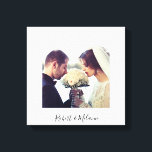 Elegant Foliage | Personalised Canvas Print<br><div class="desc">bring the elegance into your home decor with this gentle foliage seamless background in light grey with grey green photo border. Personalise with your own wedding photo and monograms</div>