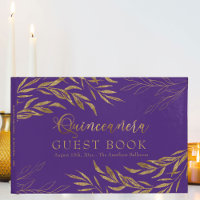 Elegant Foliage Purple and Gold Quinceanera