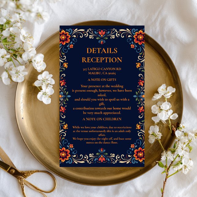 Elegant Folk Botanical Mexican Enclosure Card (Creator Uploaded)