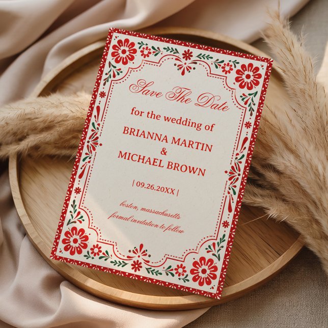 Elegant Folk Botanical Romantic Mexican Save The Date (Creator Uploaded)