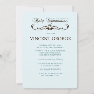 Elegant Font Holy Communion Invitation