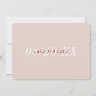 Elegant Font Minimalist Pink Terracotta Simple Save The Date
