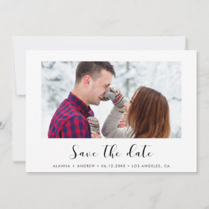 Elegant font save the date couple photo announcement