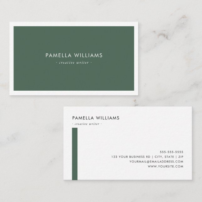 Elegant Forest Border Professional and Minimalist Business Card (Front/Back)