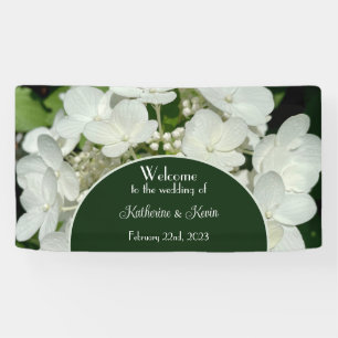 Elegant Forest Green Botanical Wedding  Banner