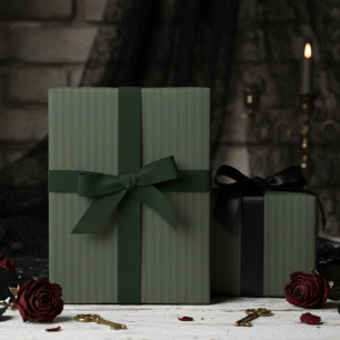 Elegant Forest Green Pinstripes Wrapping Paper