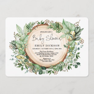 Elegant Forest Greenery Garden Baby Shower Party Invitation