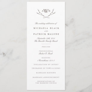 Elegant Forest Wedding Program Programme