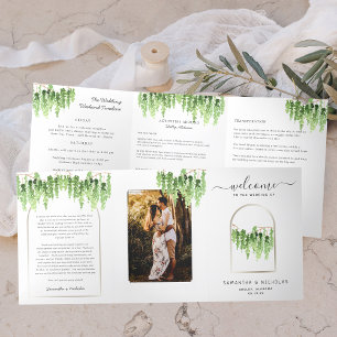 Elegant Forest Woods Wedding   Tri-Fold Programme