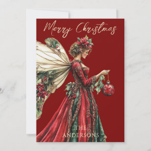 Elegant Forestcore Holiday Fairy Holiday Card