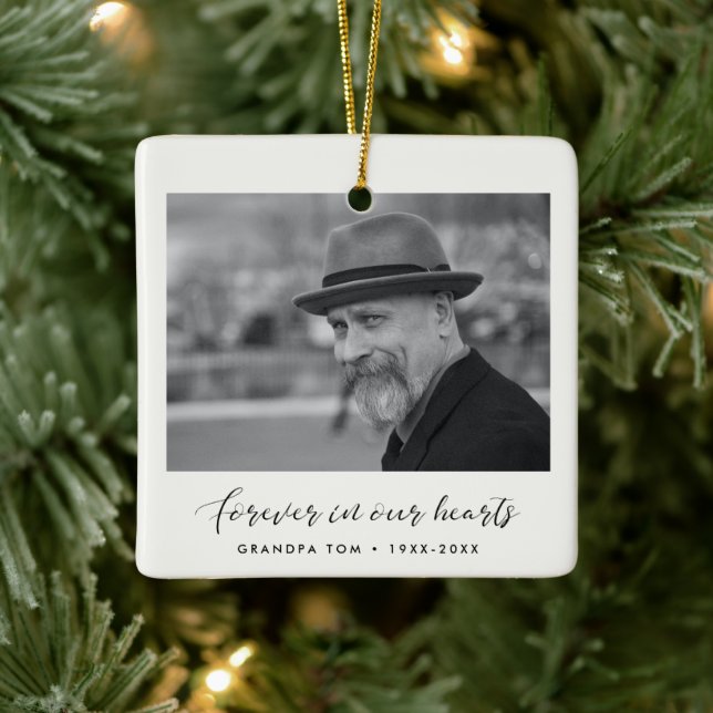 Elegant Forever in our hearts memorial Ceramic Ornament (Tree)