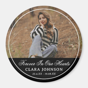 Elegant Forever in Our Hearts Memorial Photo Magnet