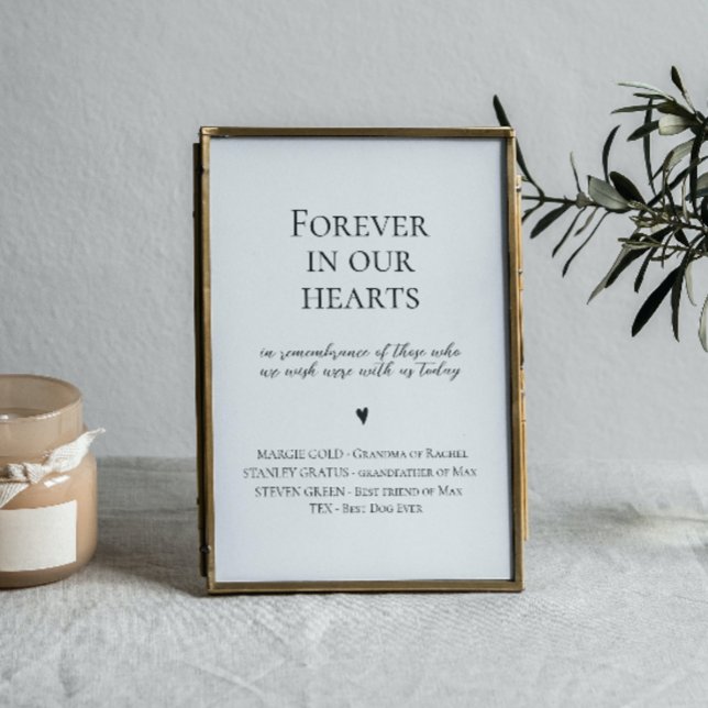 Elegant Forever In Our Hearts Wedding Sign (Creator Uploaded)