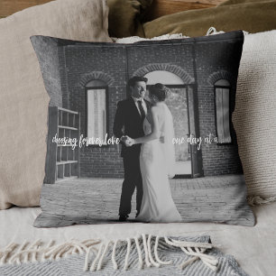 Elegant Forever Love Photo Couple Newlywed Gift Cushion