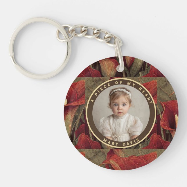 Elegant forever memory Custom  Calla Lilies Key Ring (Front)