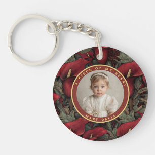 Elegant forever memory Photo Calla Lilies Key Ring