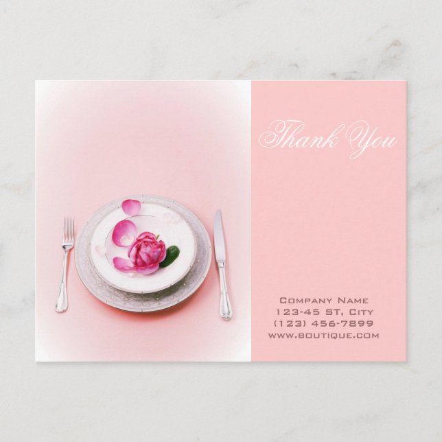 elegant fork knife plate Catering personal chef Postcard (Front)