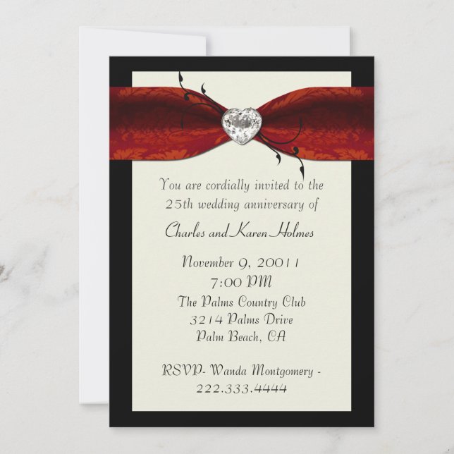 Elegant Formal Anniversary Invitation (Front)