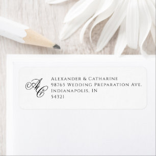 Elegant Formal Black and White Wedding Monogram