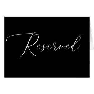 Elegant Formal Black Wedding Script Reserved Sign