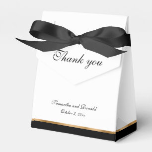 Elegant Formal Black White Gold Wedding Favour Box
