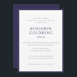 Elegant Formal Blue Frame Bar Bat Mitzvah Invitation<br><div class="desc">Elegant Formal Blue Frame Bar Bat Mitzvah Invitation</div>