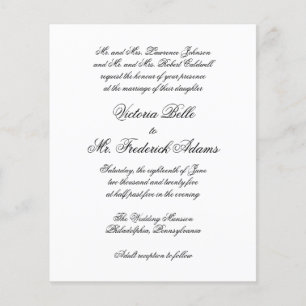 Elegant Formal Budget Wedding Invitation Flyer