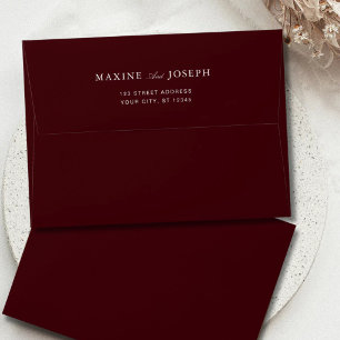 Elegant Formal Burgundy and Ivory Wedding Envelope