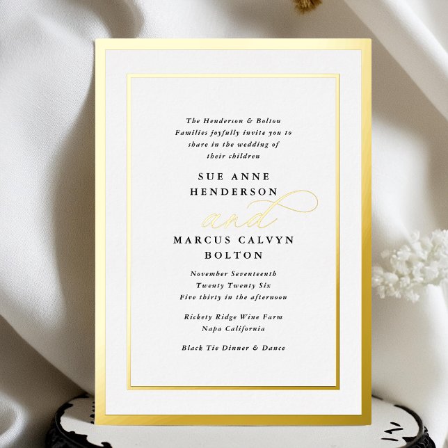 Elegant Formal Calligraphy Gold Frame Wedding (Creator Uploaded)