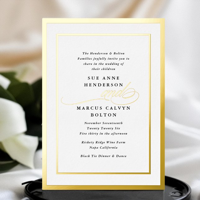 Elegant Formal Calligraphy Gold Frame Wedding (Creator Uploaded)