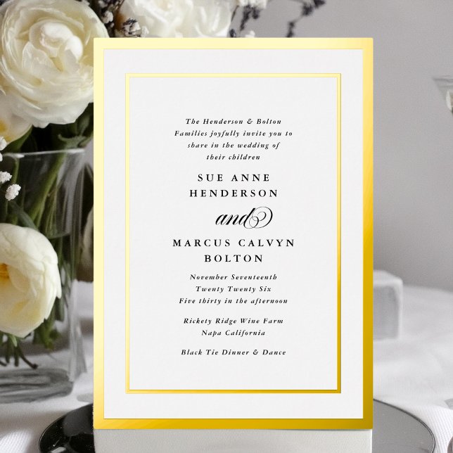 Elegant Formal Calligraphy Gold Frame Wedding (Creator Uploaded)
