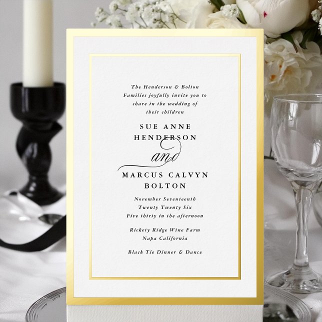 Elegant Formal Calligraphy Gold Frame Wedding (Creator Uploaded)