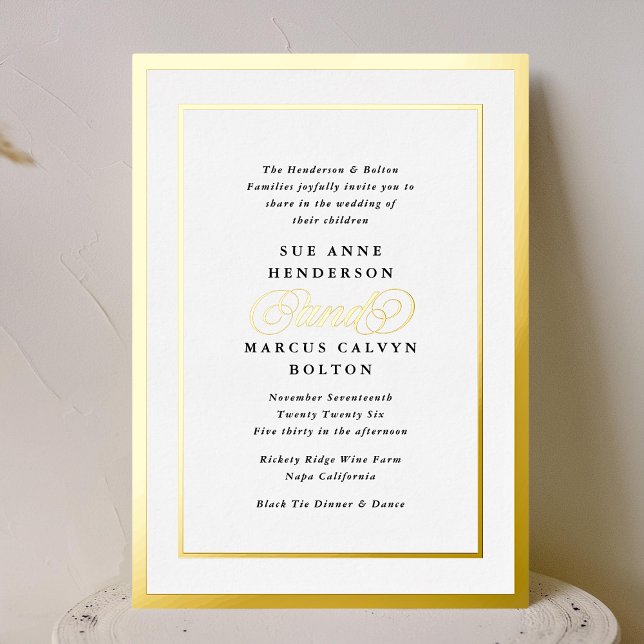 Elegant Formal Calligraphy Gold Frame Wedding (Creator Uploaded)