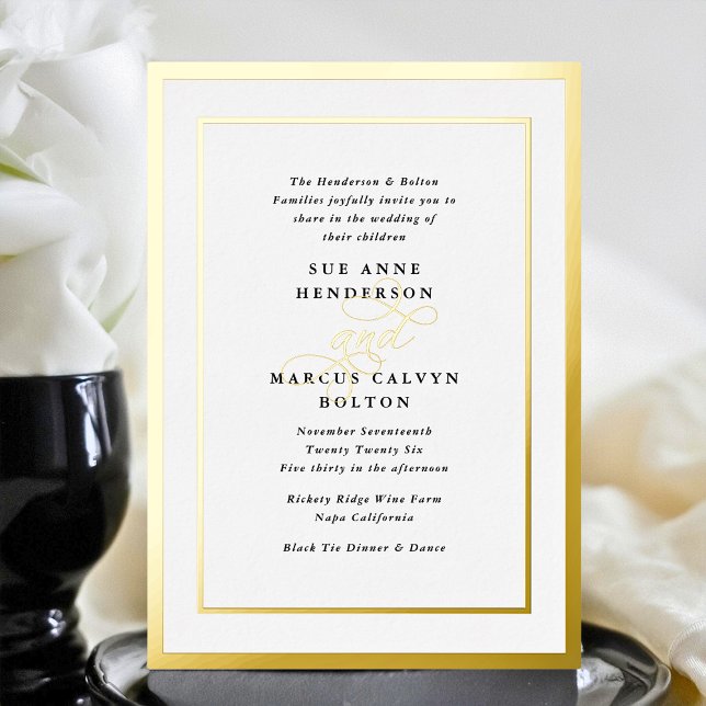 Elegant Formal Calligraphy Gold Frame Wedding (Creator Uploaded)