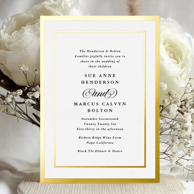 Elegant Formal Calligraphy Gold Frame Wedding (Creator Uploaded)