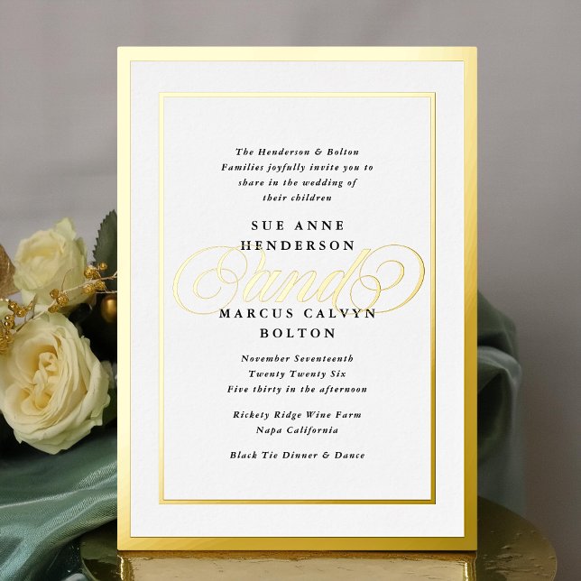 Elegant Formal Calligraphy Gold Frame Wedding (Creator Uploaded)