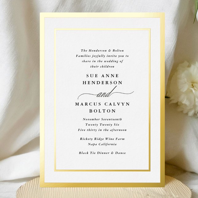 Elegant Formal Calligraphy Gold Frame Wedding (Creator Uploaded)