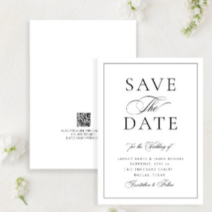 Elegant Formal Calligraphy Wedding QR Code Wedding Save The Date