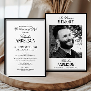 Elegant Formal Celebration of Life / Funeral Invitation