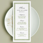 Elegant formal classic vintage wedding menu card<br><div class="desc">Vintage wedding menu card features decorative rustic vintage frame with monogram in grey and green colour,  and a vintage pattern on the back,  elegant and classic,  great for vintage wedding,  classic wedding,  and old fashioned wedding! 
See all the matching pieces in this "Classic vintage wedding" collection below.</div>