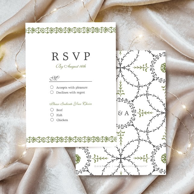 Elegant formal classic vintage wedding RSVP Card (Elegant formal classic vintage wedding RSVP)